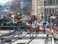 Rekonstrukce tramvajové tratě v Sokolovské ulici. | 16.03.2020