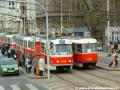 Ilustrační foto kolony tramvají před SSZ 2.021a | 15.03.2004