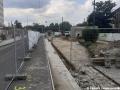 Výstavba trolejbusových odstavů na Palmovce v okolí zaniklé Číhalovy boudy (střídacího bunkru řidičů tramvají). | 06.07.2022