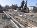 V křižovatce ulic Vlastina a U Silnice již došlo k vylití betonové vrstvy pro zřízení tramvajové tratě metodou W-tram. | 14.11.2022