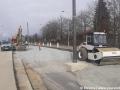 V Novodvorské ulici probíhá zřizování štěrkového tělesa budoucí tramvajové tratě. | 27.02.2023