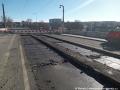 Pokračující demontáž tramvajové trati mezi obratištěm Libeňský most a Palmovkou. | 24.02.2024