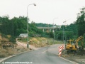 2002: Celkový pohled na most Barrandovské výstupní komunikace během výstavby tramvajové estakády. | 25.5.2002