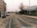 Celkový pohled na prostor zrušené tramvajové zastávky Těšnov se stanovištěm dispečera | 14.12.2002