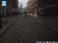 Provizorní úsek jednokolejné tratě v Jindřišské ulici se záhy napojuje na traťovou kolej Jindřišská-Václavské náměstí.