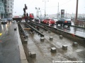 První ukládaná kolejová pole systému W-tram na betonové patky | 2.6.2010