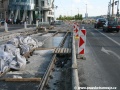 Různé fáze dokončovaného zákrytu kolejí na Jiráskově náměstí | 7.6.2010