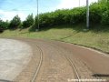 Levý oblouk smyčky Levského obracející tramvajové vlaky do protisměru
