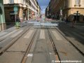Rekonstrukce tramvajové trati v Lidické ulici začala snášením původních velkoplošných panelů BKV. | 24.7.2007