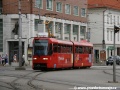 Vůz K2S ev.č.7128 projíždějící Kamenným náměstím pochází z roku 2008, kdy byl, jako novostavba (!) vyroben šumperskou firmou Pars Nova v sérii vozů ev.č.7126-7134. | 14.7.2011