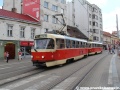 Od roku 1994 je souprava vozů T3SUCS ev.č.7841+7842 dodaná do Bratislavy v roce 1989 opatřená výzbrojí TV8 a přeznačena na typ T3G. | 18.7.2012