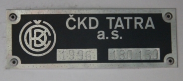 Výrobní štítek vozu RT6N1 #1804. | 18.5.2015