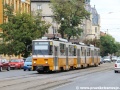 K zastávce Dévai utca míří trojice vozů T5C5 ev.č.4307+4309+4228 na lince 14... | 12.7.2012