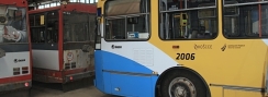 Odstavené trolejbusy ve vozovně. | 21.8.2015