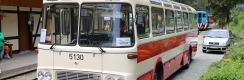 Autobus Karosa ŠM11 v premiéře po opravě vozil cestující k Dětské železnici. | 21.7.2019