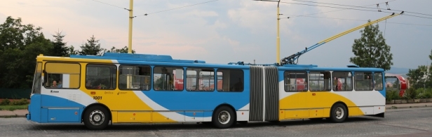 Trolejbus Škoda 15 Tr 10/7 #1001 v obratišti Lignov. | 21.7.2019