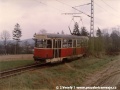 Slavnostně vyzdobený vůz T2 ev.č.8 na meziměstské trati Liberec - Jablonec | 23.4.1988