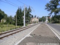 Zrekonstruovaná část tratě ve Vratislavicích nad Nisou formou bezžlábkových kolejnic S49 na pražcích „Ypsilon“. | 17.8.2006