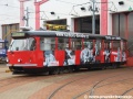„ Krnovák “ (T3R.PV) ev.č.24 ve vozovně tramvají s celovozovou reklamou Šaldova divadla. | 6.10.2012