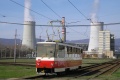 Celkový pohled na trať v blízkosti Chemopetrolu s tramvají T5B6. | 15.4.2006