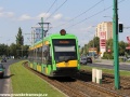Vůz Solaris Tramino S105P ev.č.522 mezi zastávkami Osiedle Rzeczypospolitej a Rondo Starołęka. | 2.7.2012