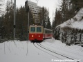 Jednotka ozubnicové železnice 405 953-1+905 953-6 klesá k Tatranskému Lieskovci | 16.3.2009