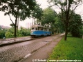Idyla na jednokolejné trati Krzyki - Klecinas vozem 102Na ev.č.2052 na lince 17 | 16.6.2001