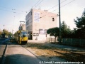 Zastávka Mijanka se signalizací obsazení jednokolejného úseku a soupravou vozů 105N | 12.9.1999
