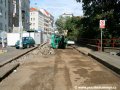 Spodek tramvajové tratě v ulici Na Moráni po snesení velkoplošných panelů BKV. | 24.7.2007