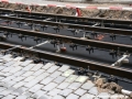 Připravené koleje fixované do konečné polohy před vylitím betonem | 6.7.2010