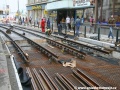 Rekonstruovaná trať systémem W-tram v blízkosti zastávek Národní třída | 9.8.2010