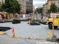 Na rekonstruované křižovatce Palackého náměstí začíná pokládka kolejové konstrukce. | 16.8.2007