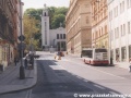 Pohled na ulici U Santošky ke kostele Československé církve husitské, kde byla konečná zastávka tramvaje. | 2.5.2003