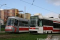 Porovnání čel vozů Škoda 13T a RT6N1 ve smyčce Královo nádraží, nádraží. | 9.4.2011