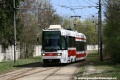 Vůz RT6N1 ev.č.1803 přejíždí přes kolejovou spojku na správnou kolej do zastávky Stránská skála, která byla celá desetiletí zastávkou nástupní. | 9.4.2011