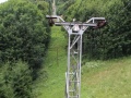 Tlačná podpěra č.17A lanové dráhy na Komáři Vížku obsahuje v kladkové baterii pro každé lano 7 kladek vedoucích lano. | 9.7.2012