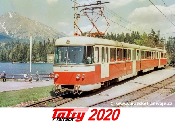 Titulní stránka nástěnného kalendáře Pražských tramvají 2020 »Tatry v Tatrách«