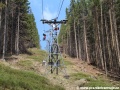 Tlačná podpěra č.7 dolního úseku lanové dráhy na Sněžku obsahuje v kladkové baterii pro každé lano 7 kladek vedoucích lano. | 30.4.2012