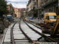 Rekonstrukce tramvajové tratě v Křížovnické ulici metodou w-tram mezi Veleslavínovou ulicí a náměstím Jana Palacha. | 24.7.2011