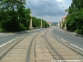 Původní podoba tramvajové tratě mezi křižovatkou Prašný most a křižovatkou Vítězné náměstí.