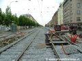 Rekonstrukce smyčky Vápenka, rozjezdová výhybka do smyčky je již napojena na kolej v Koněvově ulici. | 1.8.2006