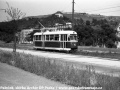 Idylkou liduprázdného Podolí projíždí elegantní vůz T1 ev.č.5103 vypravený na linku 17. | 23.6.1959