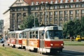 Souprava vozů T3 #6680+6669 vy\pravená na linku 26 míří přes Vítězné náměstí k zastávce Lotyšská. | 3.6.2003