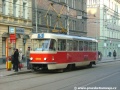 Vůz T3 ev.č.6890 vypravený na linku 5 stanicuje v zastávce Strossmayerovo náměstí. | 24.1.2004