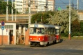 Souprava vozů T3 ev.č.6903+6902 vyjíždí z vozovny Kobylisy jako linka 17. | 10.6.2005