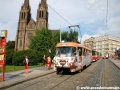 Kofola tramvaj tvořená vozem T3SUCS ev.č.7040 na náměstí Míru | 7.6.2007