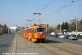 Souprava vozů T3SCUS #7136+7137 vypravená na linku 26 míří k zastávce Hostivařská. | 11.3.2007
