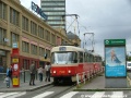 Souprava vozů T3SUCS ev.č.7140+7141 vypravená na linku 26 stanicuje v zastávce Želivského | 25.5.2005