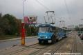 Souprava vozů T3SUCS #7140+7141 vypravená na linku 26 zachycená v zastávce Na Groši. | 5.10.2007