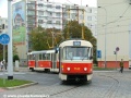 Souprava vozů T3SUCS ev.č.7142+7143 vypravená na odkloněnou linku 18 vjíždí do smyčky Červený Vrch. | 8.10.2005